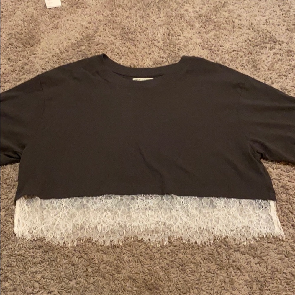 Urban Outfitters Lace Bottom Crop Top